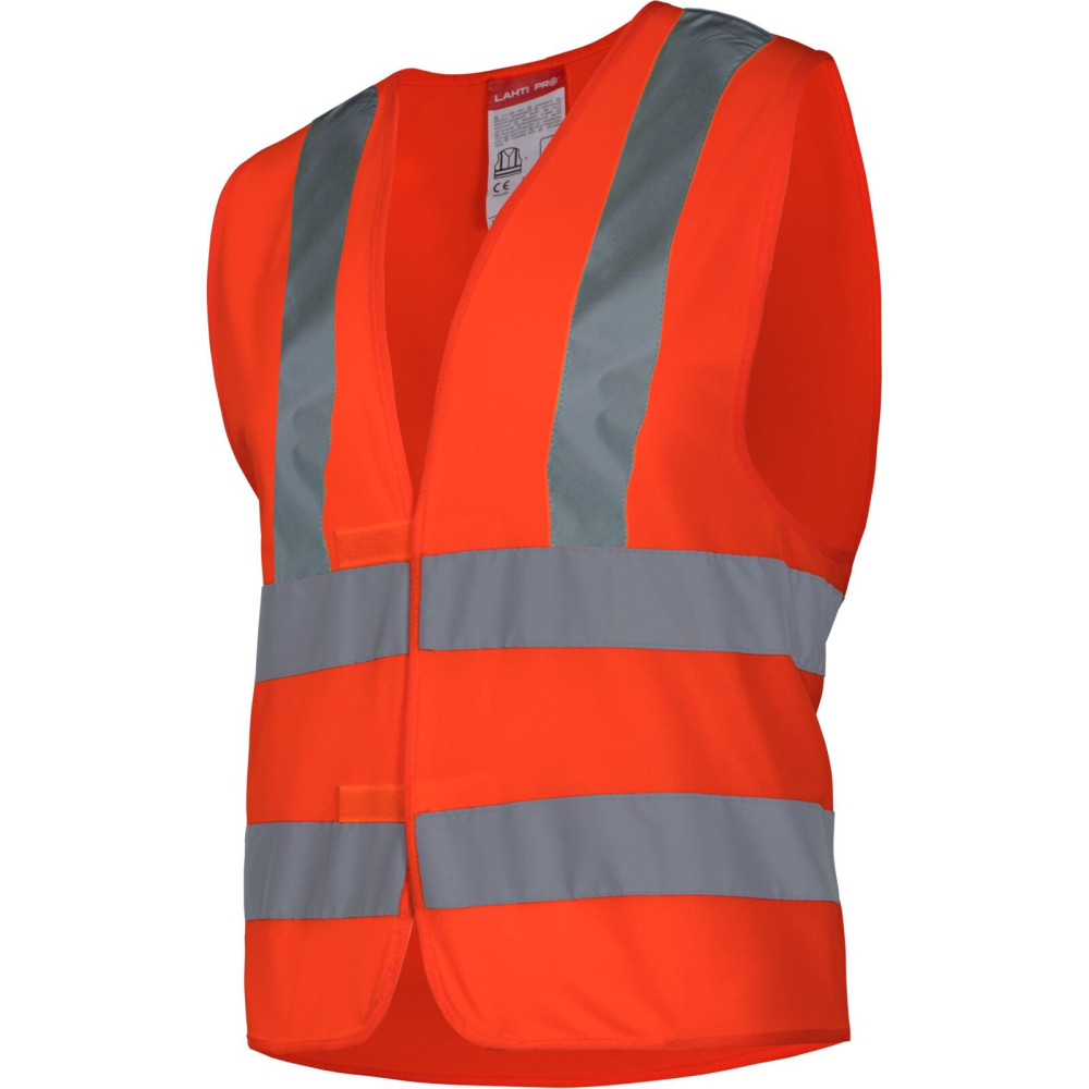 Varselfodrad väst med 4 band, orange, 'm', CE, Lahti
