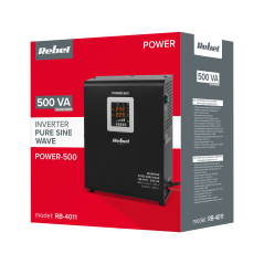 Nödströmsaggregat Väggmonterad Rebel POWER-500 - omvandlare med ren sinusvåg och laddningsfunktion 12V 230V 500 |…