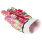 Trädgårdshandskar täckta med PU, ros mönster, storlek 9.