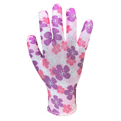 Trädgårdshandskar, polyester, blommönster, storlek 8. | HandlaSmidigt.se