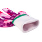 Trädgårdshandskar, polyester, blommönster, storlek 8.