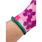 Trädgårdshandskar, polyester, blommönster, storlek 8.