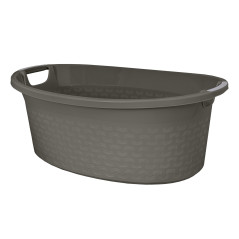 Rund korg Cotton 60l. mörkgrå melerad - 1460 | HandlaSmidigt.se
