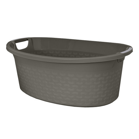 Rund korg Cotton 60l. mörkgrå melerad - 1460 | HandlaSmidigt.se