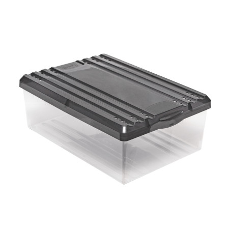 Två förvaringslådor för skor i antracit 1552