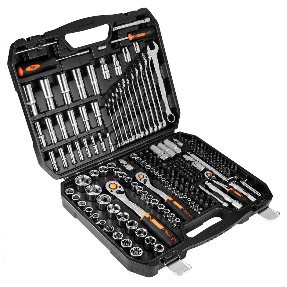 Hylsnyckelsats 1/2', 3/8', 1/4', 219-delars set, CrV