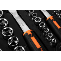 Hylsnyckelsats 1/2', 3/8', 1/4', 219-delars set, CrV