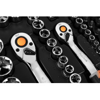 Hylsnyckelsats 1/2', 3/8', 1/4', 219-delars set, CrV