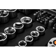 Hylsnyckelsats 1/2', 1/4', 73-delars set, CrV