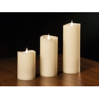 Świeca woskowa LED średnia  ivory
