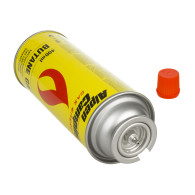 Gaspatron 400 ml Alpen Camping. certifikat: Pi 0875, EN417-kompatibel, isobutan, arbetsområde -10°C till +40°C, IK004.