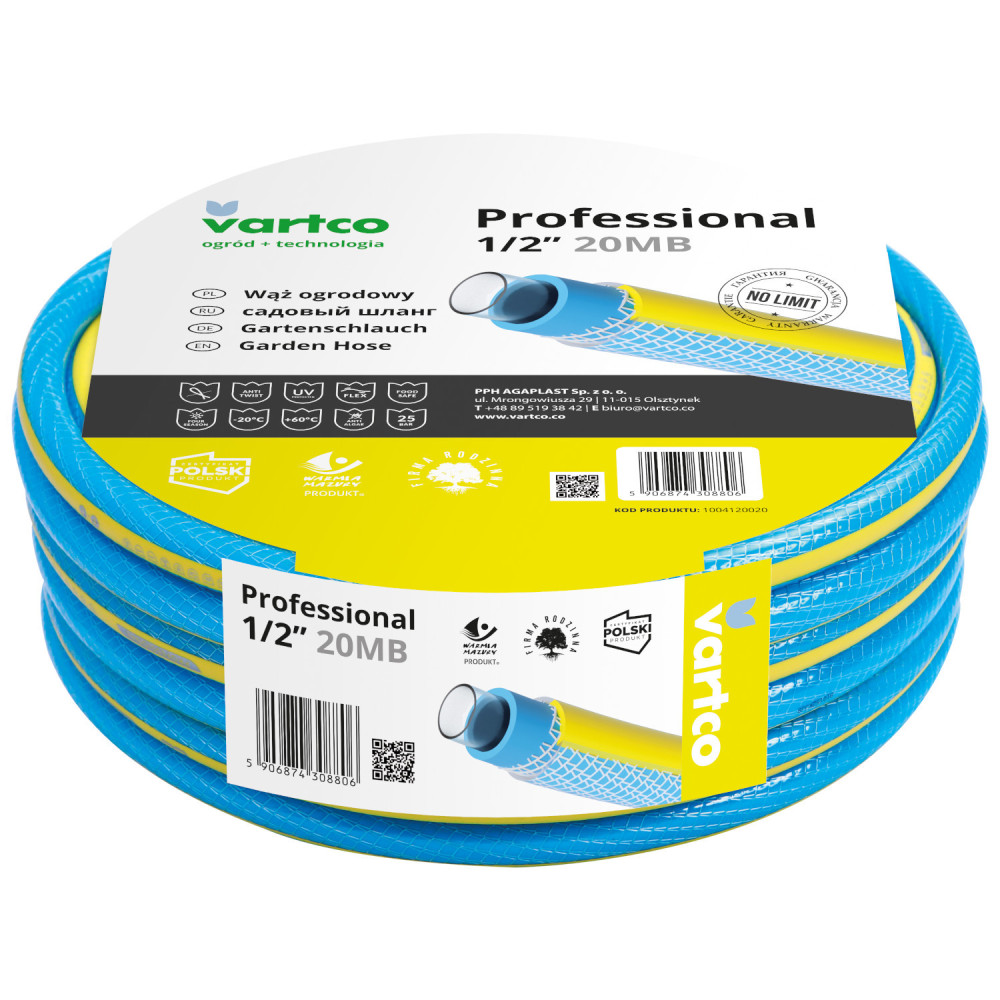 Wąż ogrodowy Vartco Professional 1/2' 20m
