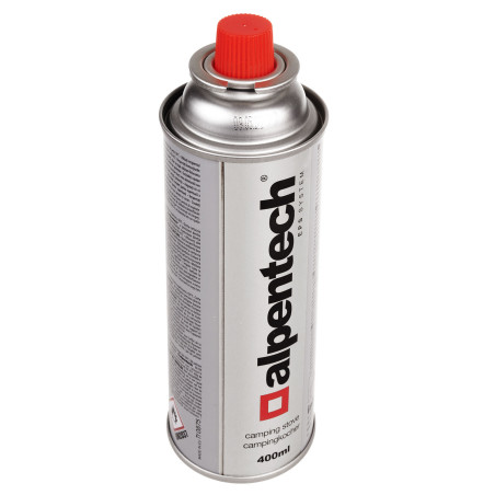 Gaspatron 380 ml Alpentech, certifikat: Pi 0875, EN521-kompatibel, butan, temperaturområde -10 °C till +40 °C, IK300.