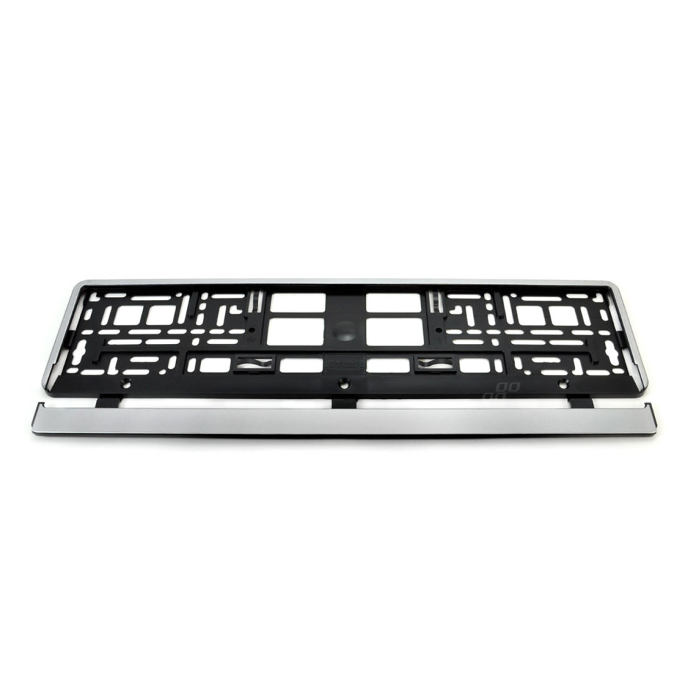 Nummerskyltsram silver flexibel amio-01163 Nummerskyltsram silver flexibel amio-01163