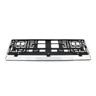 Nummerskyltsram i kromad plast, flexibel, AMIO-01164.