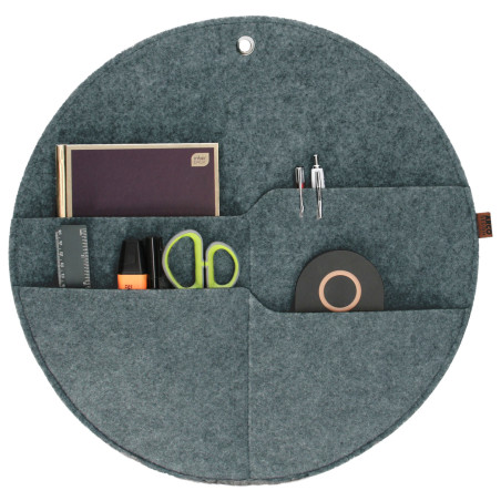 BERTONI EE Organizer för vägg cirkel med fickor grå XL | HandlaSmidigt.se
