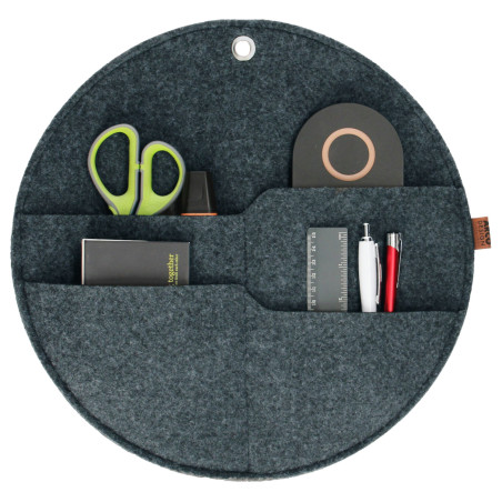 BERTONI EE Organizer för vägg cirkel med fickor antracit XL