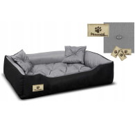 Säng Prestige för hund, katt 115x90 / 130x105cm grå-svart