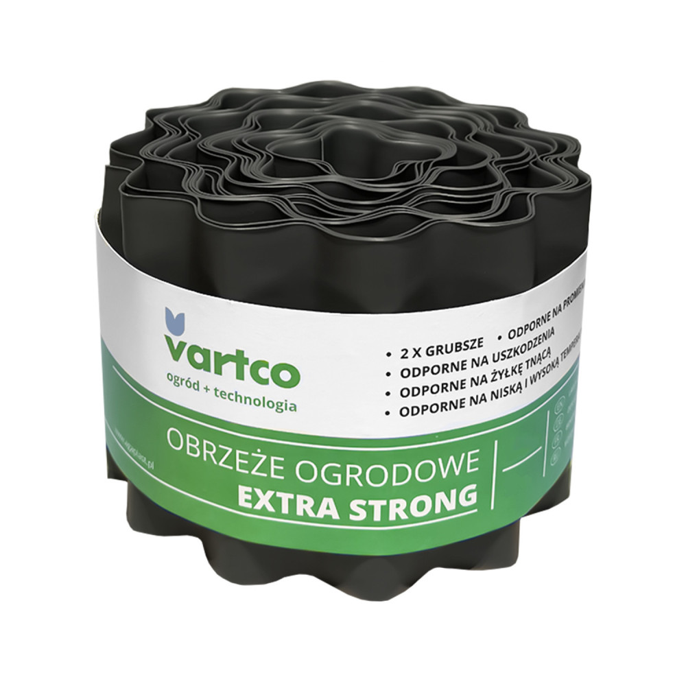 Kantstenskant vågig 20cm x 9m Vartco Extra Strong grå