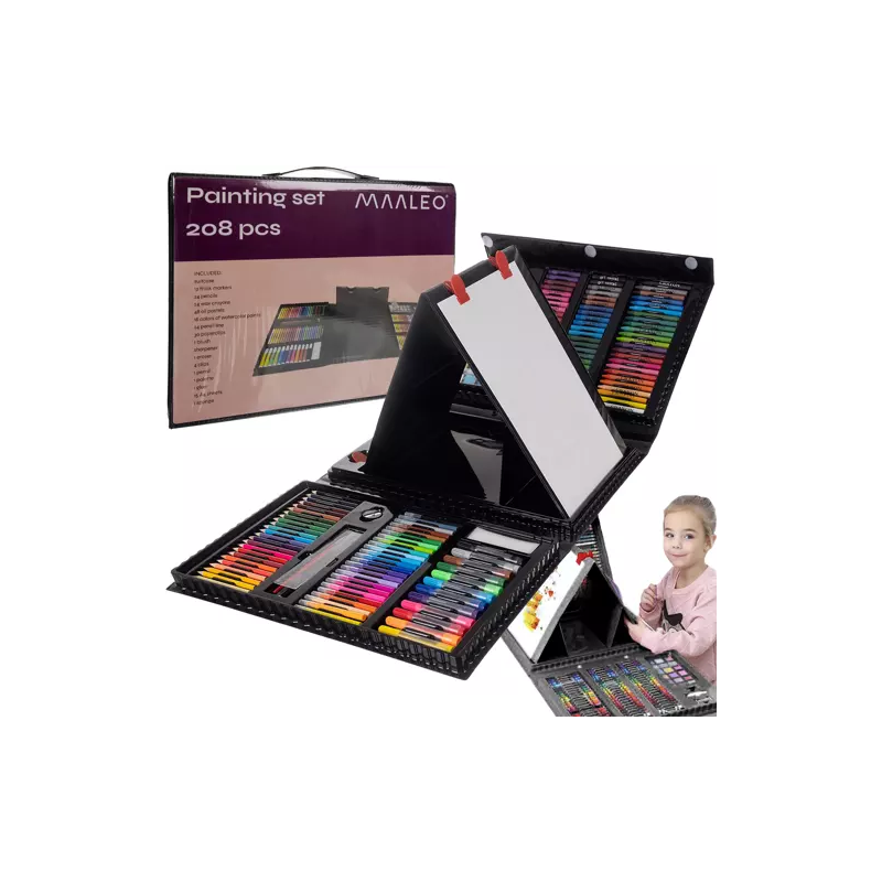 Målningsset i resväska - 208 delar Maaleo 21645