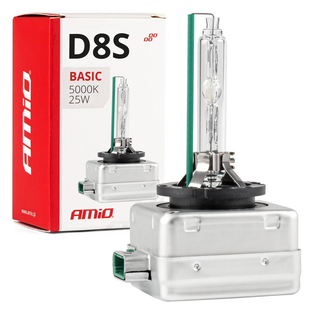 Xenonlampa, xenonstrålkastarlampa, D8S 25W 5000K Amio Basic Amio-02952