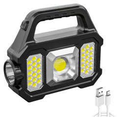 ZD103 Uppladdningsbar ficklampa med powerbank och solcellspanel