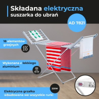 AD 7821 Składana elektryczna suszarka do ubrań