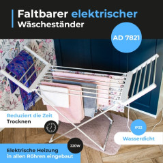 AD 7821 Hopfällbar elektrisk klädtork