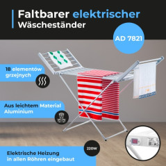 AD 7821 Hopfällbar elektrisk klädtork