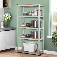 Hyllställ i metall för lager, skåp 175 kg x5 180x90x40cm GreenBlue, zinkbelagd, hopfällbar, MDF, GB378 | HandlaSmidigt.se