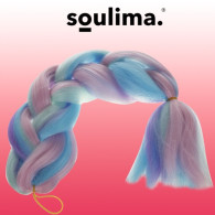 Syntetiska ombre hår i blå/lila Soulima 21366