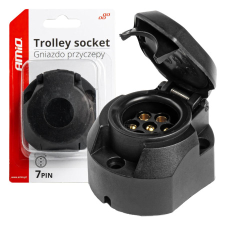 Dragkrokens plastfäste för släpvagn, 7-polig amio-03214