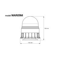 Lampa ostrzegawcza błyskowa kogut 80 led magnes r10 12v 24v w09m amio-01502