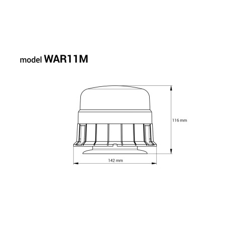 Varningsblixtljus med 39 LED-lampor, magnetfäste, R65 R10 12V 24V WAR11M AMIO-01500.