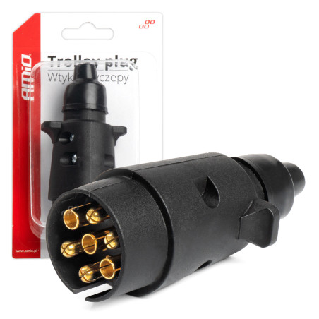 Kontaktplugg för plastsläpvagn med 7 stift amio-03215