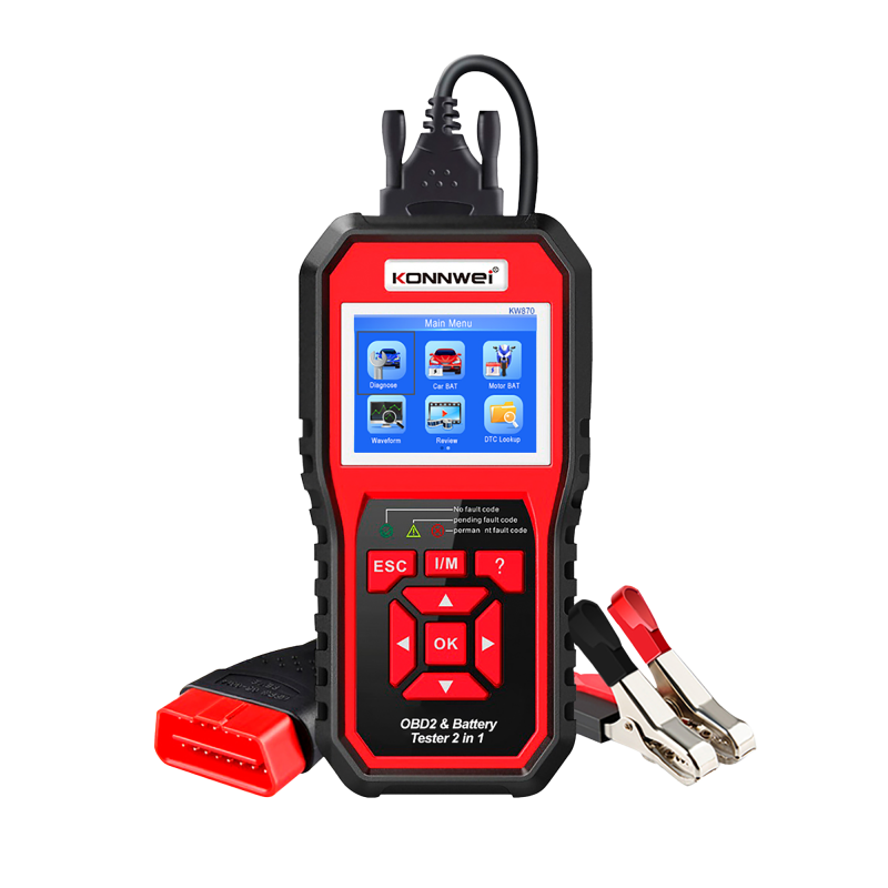 Diagnostisk mätare, OBD2-skanner, batteritestare Konnwei KW870