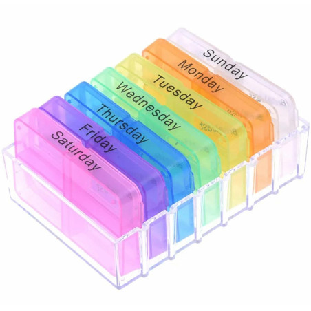 AG424D Läkemedelsbehållare 7-dagarsorganisatör