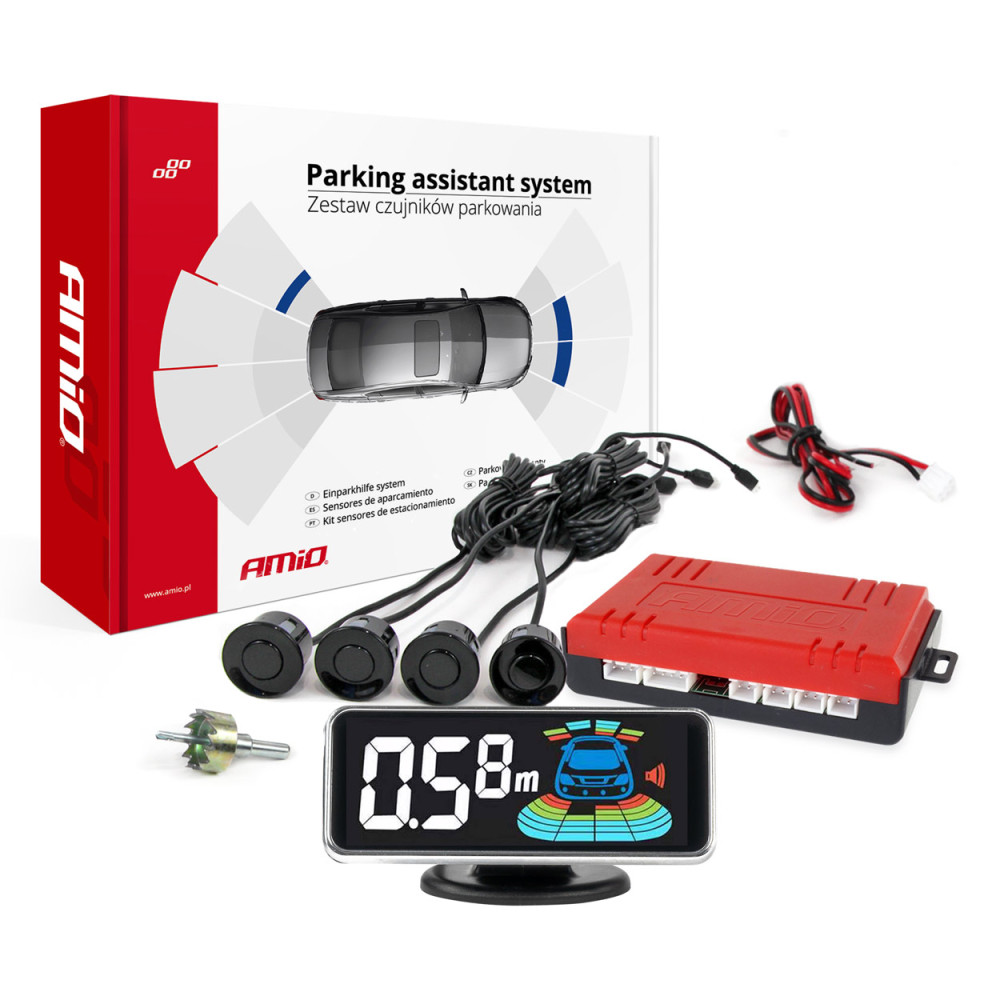 Parkeringssensorer för backning svarta led 3d amio-03185 Parkeringssensorer för backning svarta led 3d amio-03185