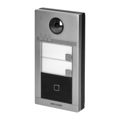 HIKVISION DS-KV8213-WME1(C) tvåfamiljers metall-utomhusstation med WiFi/IP, avsedd för självständigt arbete eller samarbete…