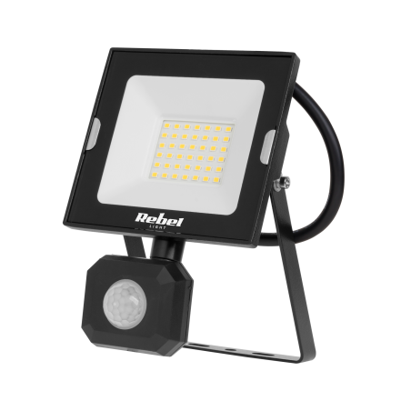 LED-strålkastare 30W med rörelse- och skymningssensor, 4000K, 230V