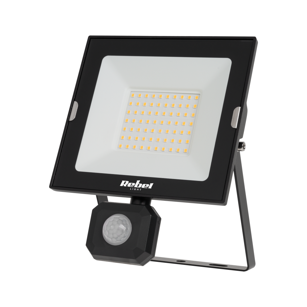 LED-strålkastare 50W med skymnings- och rörelsesensor, 4000K, 230V