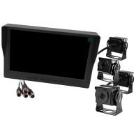 Bilskärmen LCD 9 tum AHD 4-stift med inspelningsfunktion 12V 24V och 4 AHD-kameror