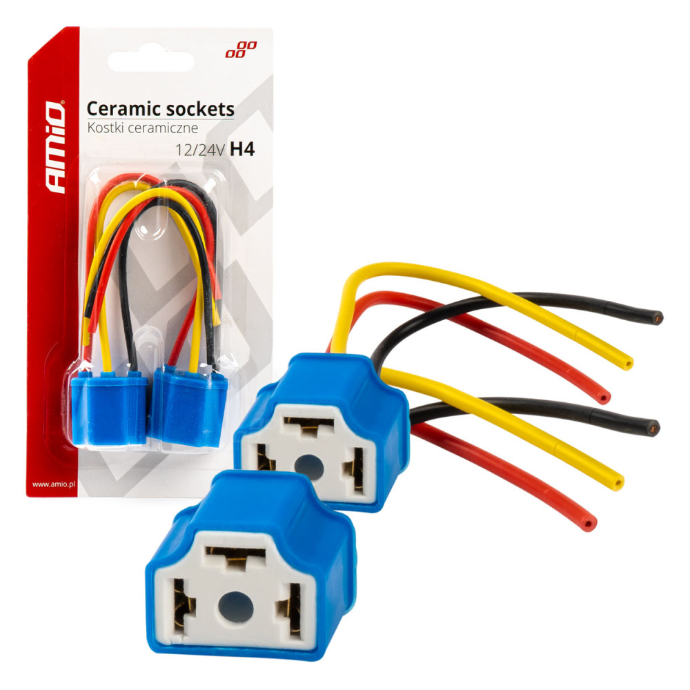 Keramiska raka h4-uttag med amio-03052-kontakt Keramiska raka h4-uttag med amio-03052-kontakt