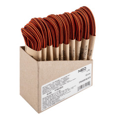 Skosnören till arbetsstövlar, 120 cm, orange-svarta.