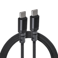 Kabel 2 x USB-C 15W Maclean, som stöder QC 3.0, dataöverföring, 3A, svart, längd 2m, MCE494
