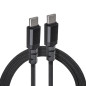 Kabel 2 x USB-C 15W Maclean, som stöder QC 3.0, dataöverföring, 3A, svart, längd 2m, MCE494
