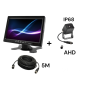 Bilskärmsmonitor 7 tum 12/24v med 10m kabel och backkamera 4-pin AHD-set