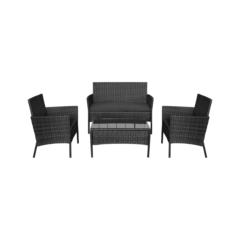 Trädgårdsmöbelset TEESA ROSE svart