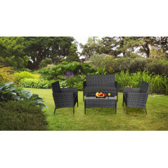 Trädgårdsmöbelset TEESA ROSE svart