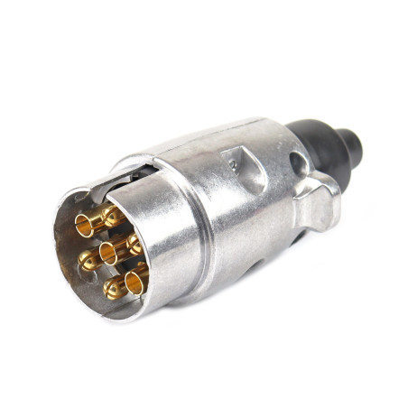 Kontaktplugg för släpvagnskontakt, aluminium, 7-stifts, amio-01255.